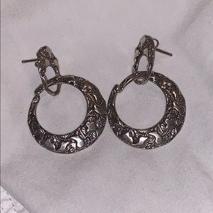 Vintage STERLING Signed Silver Drop Earrings